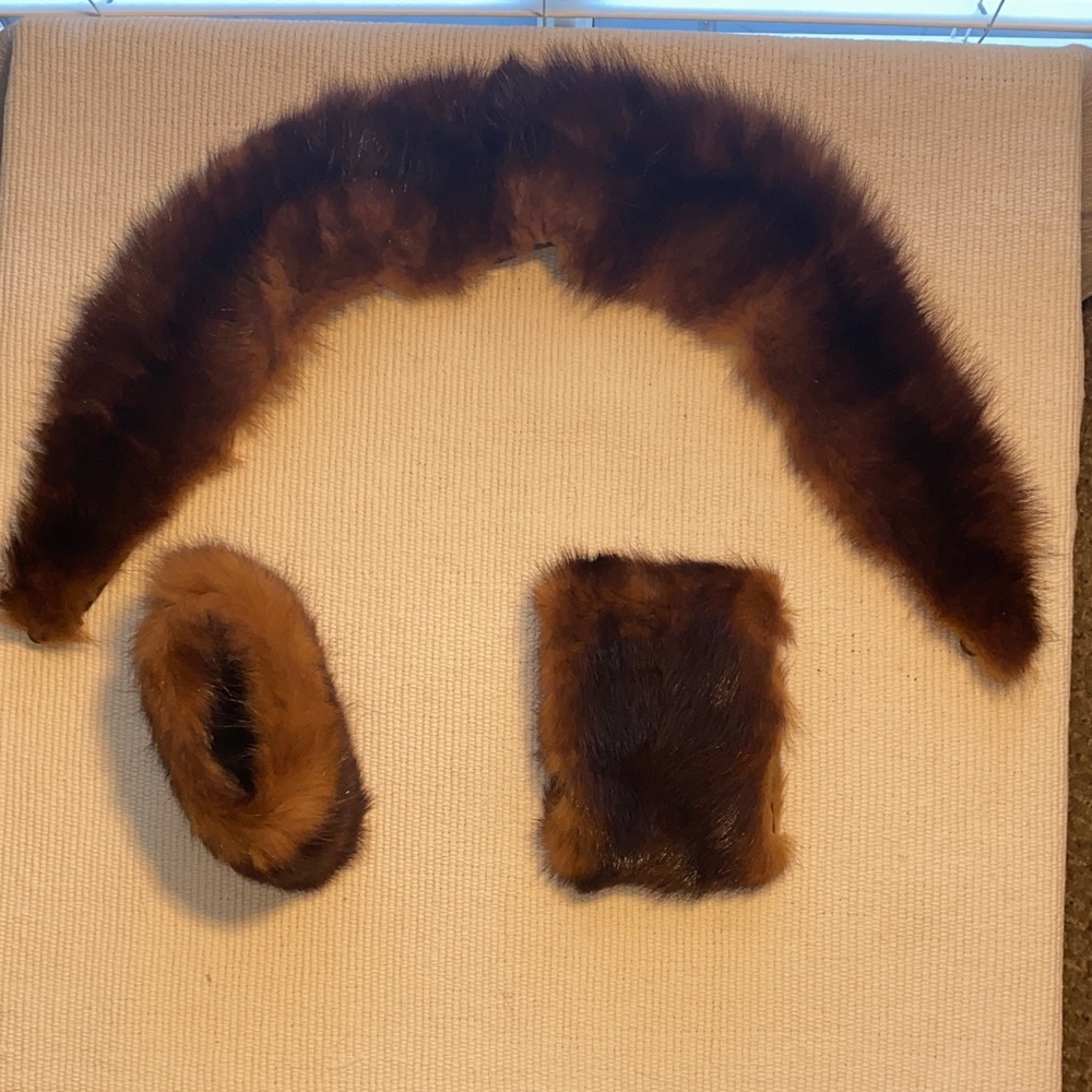 Mink Collar and Cuffs Set